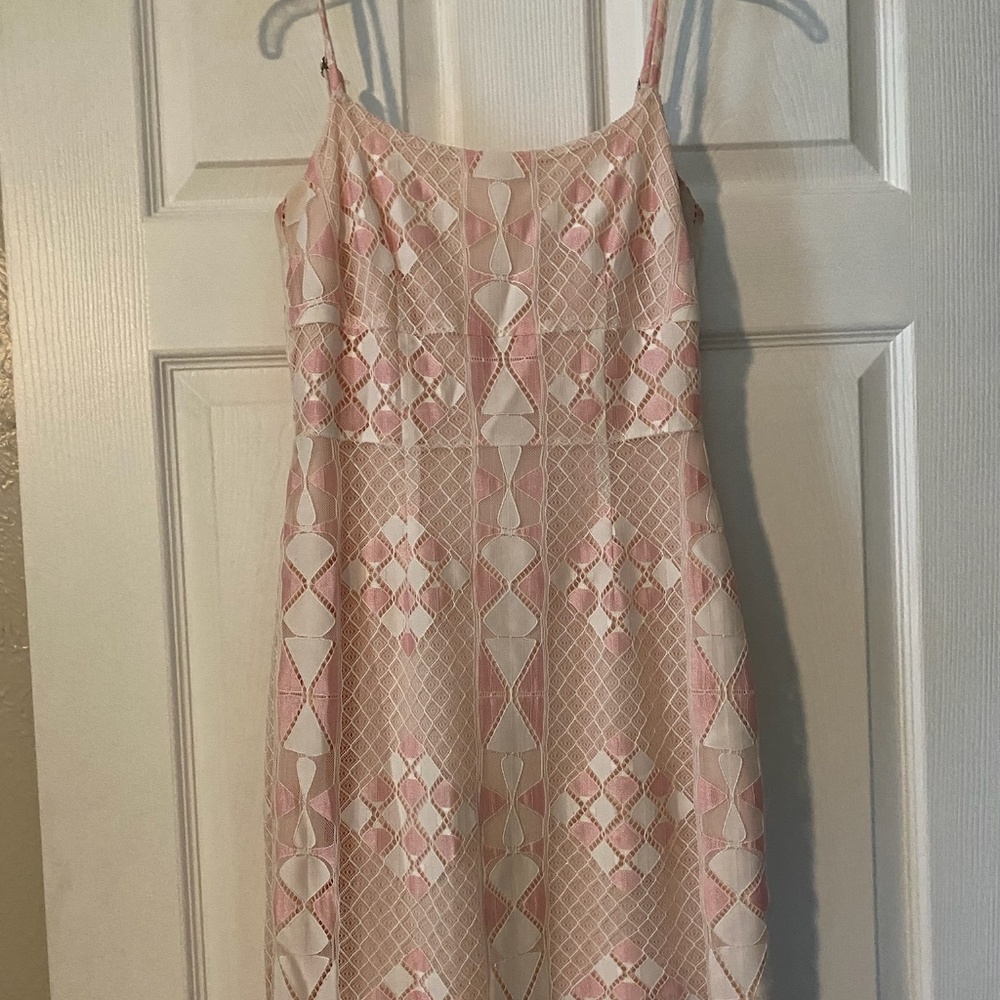 Worn Once Pink and White Lace Gianni Bini Dress